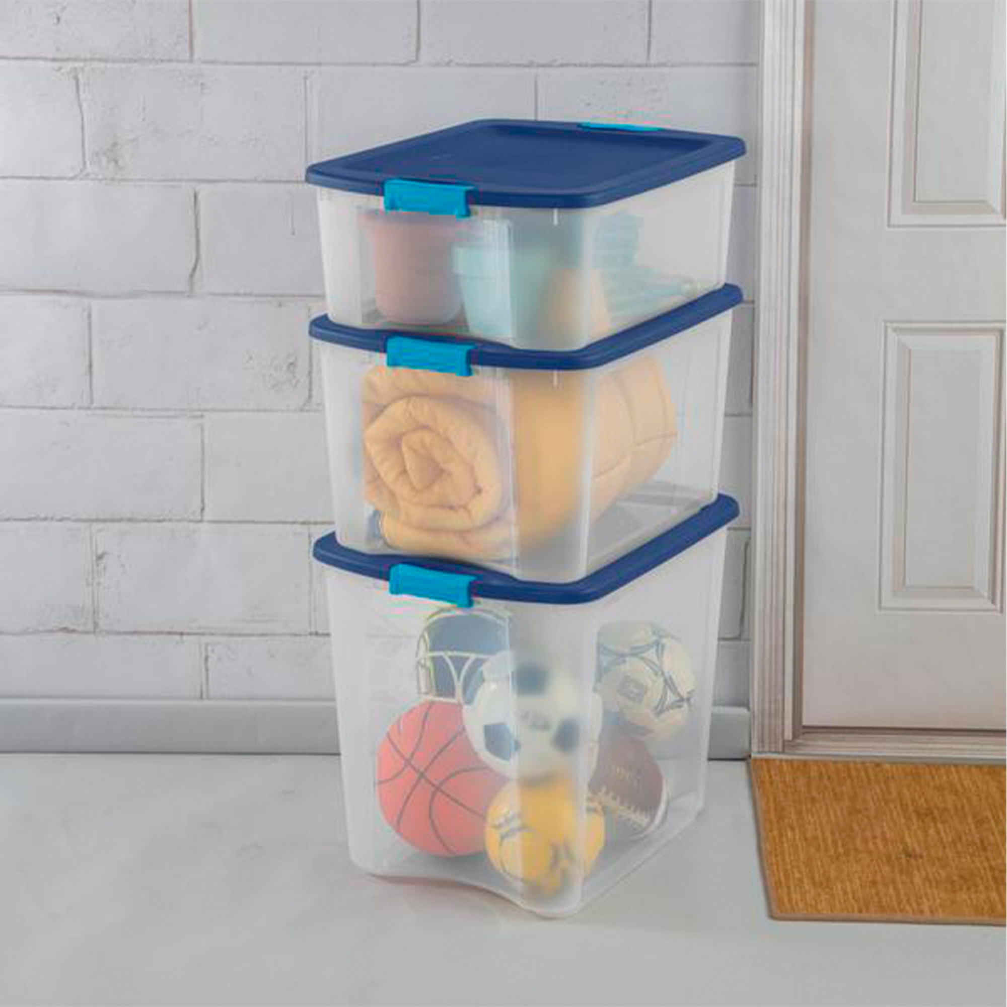 Sterilite 18 Gallon Latch and Carry Storage Tote Containers (6 Pack)